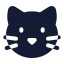 Cat icon with solid standard style