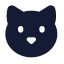 Cat icon with solid standard style