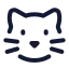 Cat icon with stroke rounded style