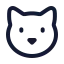 Cat icon with stroke rounded style