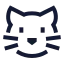 Cat icon with stroke sharp style