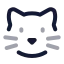 Cat icon with twotone rounded style