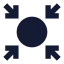 Centralized icon with solid sharp style