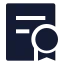 Certificate icon with solid sharp style