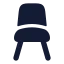 Chair icon with solid rounded style