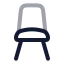 Chair icon with twotone rounded style