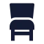 Chair icon with solid sharp style