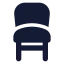 Chair icon with solid standard style