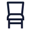 Chair icon with stroke sharp style