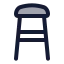 Chair icon with duotone rounded style