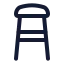 Chair icon with stroke rounded style
