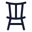 Chair icon with stroke rounded style