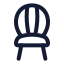 Chair icon with stroke rounded style