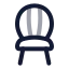Chair icon with twotone rounded style