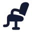 Chairbarber icon with solid rounded style