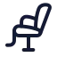 Chairbarber icon with stroke rounded style