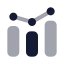 Chart icon with bulk rounded style