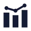 Chart icon with solid sharp style