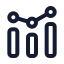 Chart icon with stroke rounded style