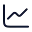 Chart icon with stroke rounded style