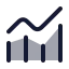 Chartanalysis icon with duotone rounded style