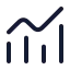 Chartanalysis icon with stroke rounded style