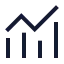 Chartanalysis icon with stroke sharp style
