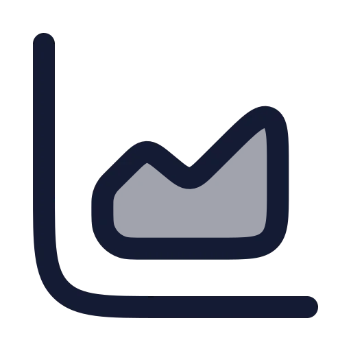 Chart Area Icon in Duotone Rounded style