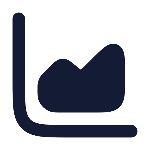 Chart Area Icon in Solid Rounded style