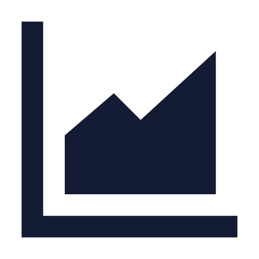 Chart Area Icon in Solid Sharp style
