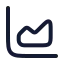 Chartarea icon with stroke rounded style