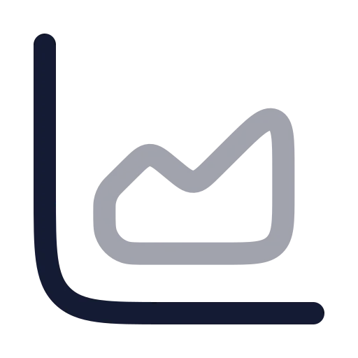 Chart Area Icon in Twotone Rounded style