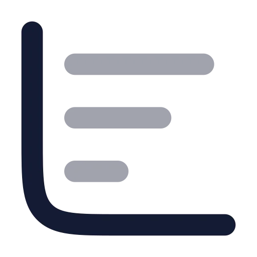 Chart Bar Decreasing Icon in Bulk Rounded style