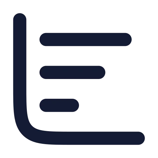 Chart Bar Decreasing Icon in Solid Rounded style