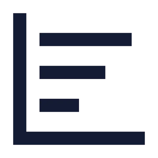 Chart Bar Decreasing Icon in Solid Sharp style