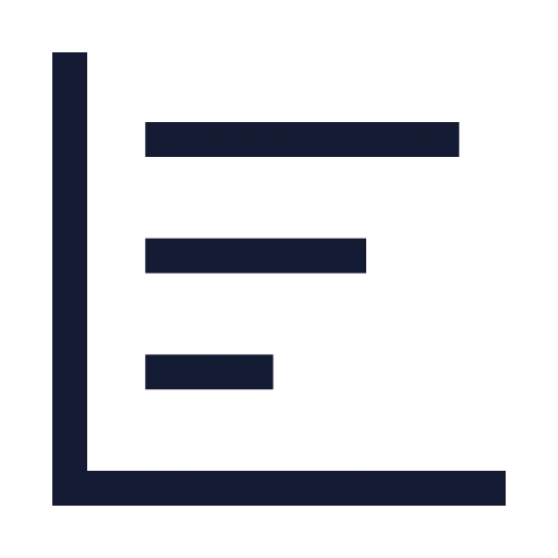 Chart Bar Decreasing Icon in Stroke Sharp style