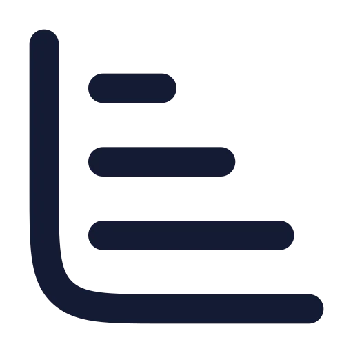 Chart Bar Increasing Icon in Solid Rounded style