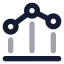 Chartbarline icon with bulk rounded style