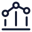 Chartbarline icon with stroke rounded style