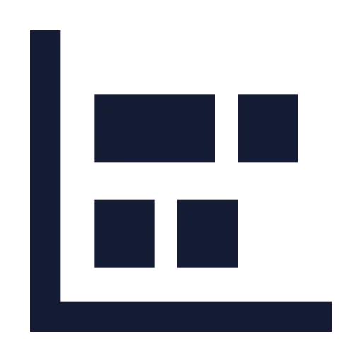 Chart Bar Stacked Icon in Solid Sharp style