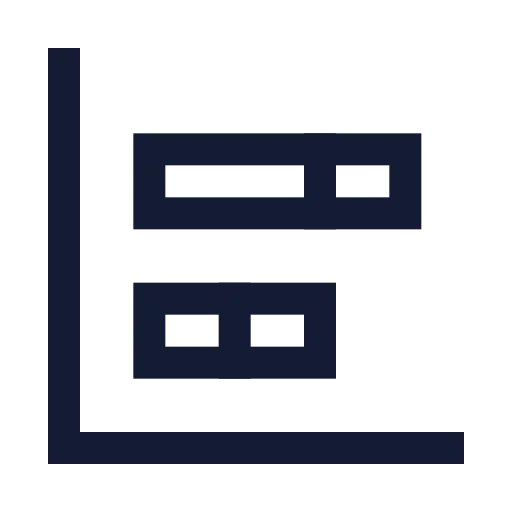 Chart Bar Stacked Icon in Stroke Sharp style