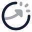 Chartbreakoutcircle icon with bulk rounded style