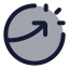 Chartbreakoutcircle icon with duotone rounded style
