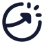 Chartbreakoutcircle icon with solid rounded style