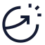 Chartbreakoutcircle icon with stroke sharp style