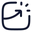 Chartbreakoutsquare icon with stroke rounded style