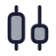 Chartcandle icon with duotone rounded style