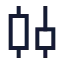 Chartcandle icon with stroke sharp style