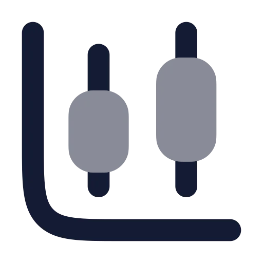 Chart Candlestick Icon in Bulk Rounded style
