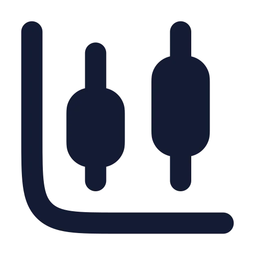 Chart Candlestick Icon in Solid Rounded style